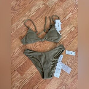 RHYTHM Textured Olive Green Bikini Set – NWT